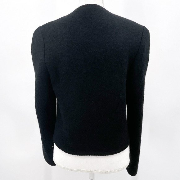 Vintage Brooks Brothers Black Wool Cable Knit Detail Blazer Style Evening Jacket - Picture 3 of 10